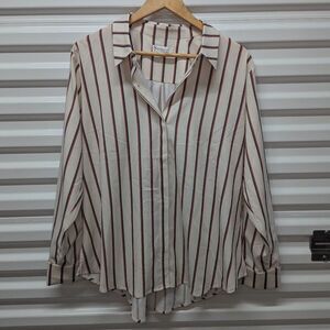 StyleList by Micaela Size Medium Oversized Striped Blouse
